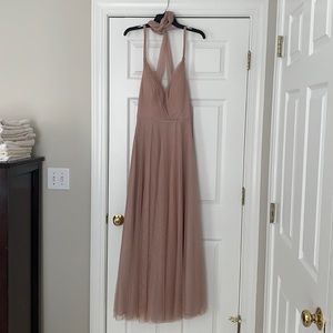 Blush black tie gown